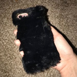 Furry black iPhone 7 case